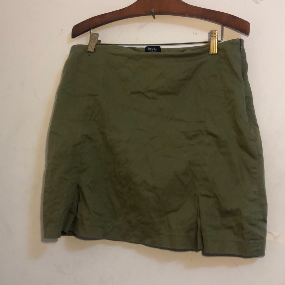 Army green skirt